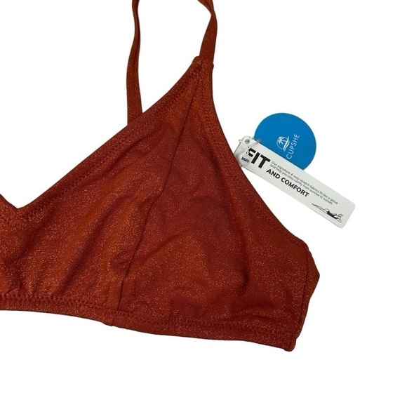 Cupshe Burnt Orange Bikini Bra Swim Top, Large - Picture 2 of 7